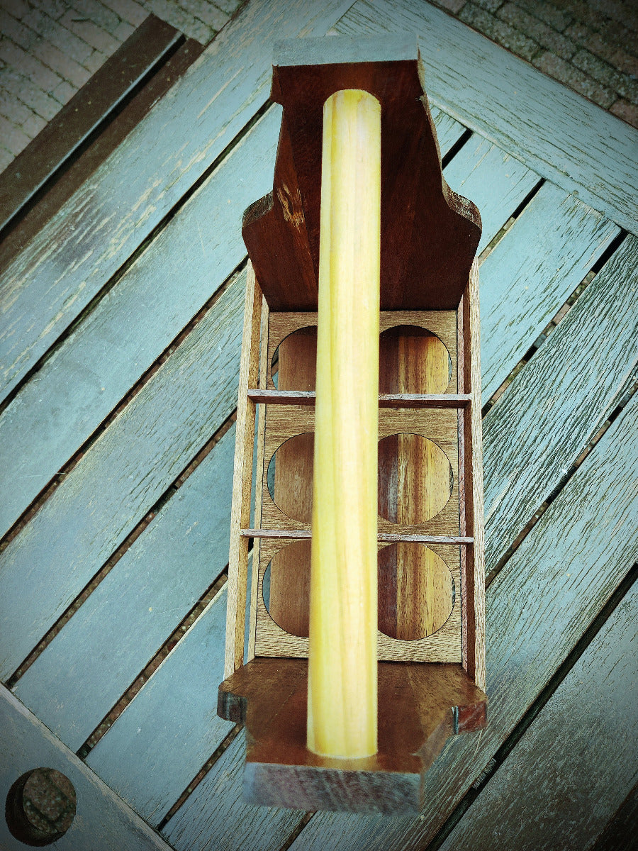 Zambesi Beer Caddy - with Zambesi Beer logo made from solid repurposed wood