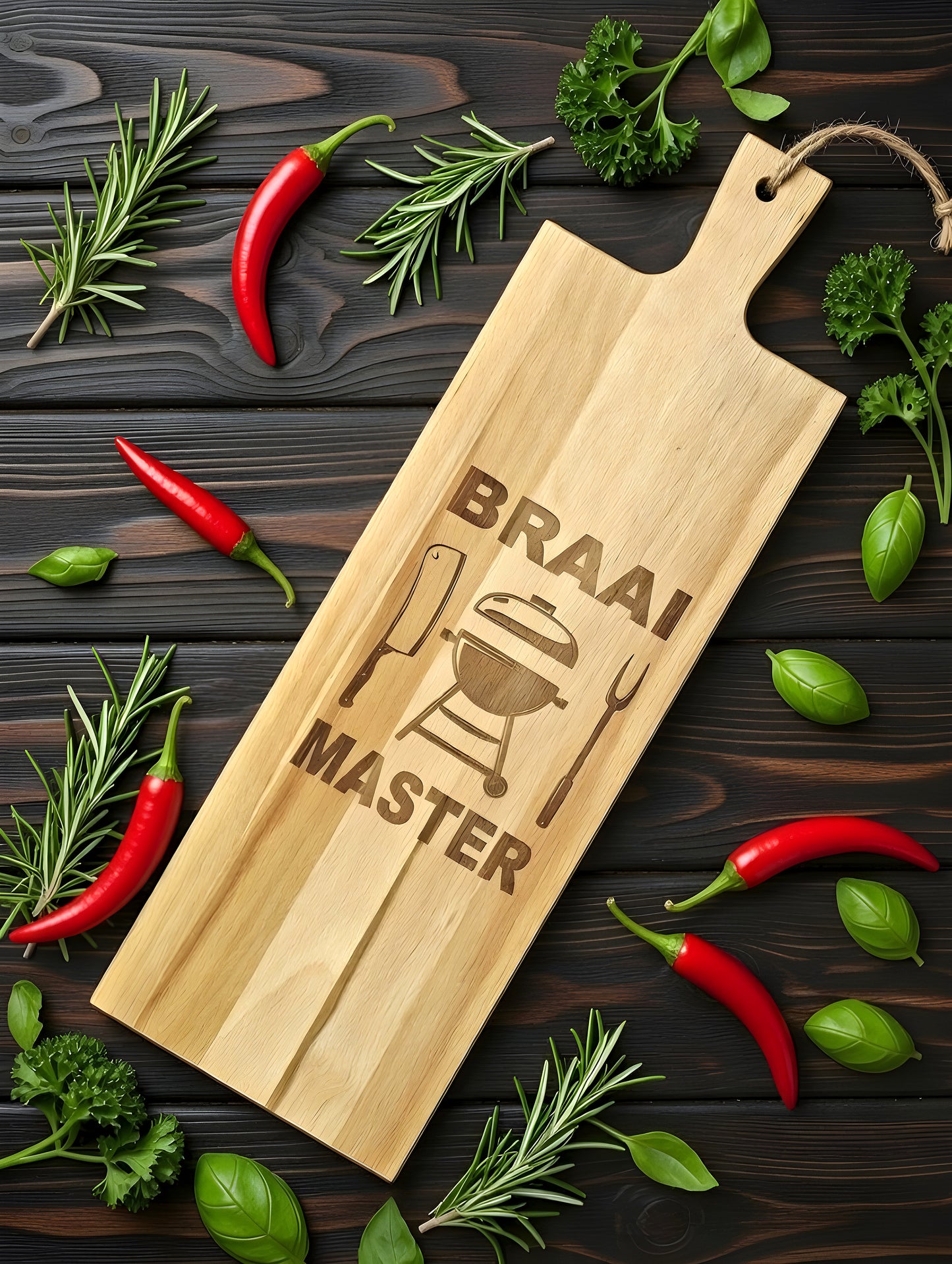 Braai Master Wooden Snack Board – Ideal South African Braai Gift