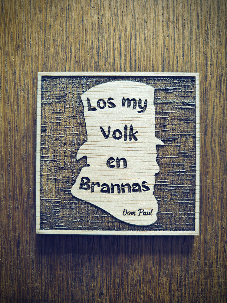 "Los My Volk en Brannas" Wooden Coaster Set with Gift Box