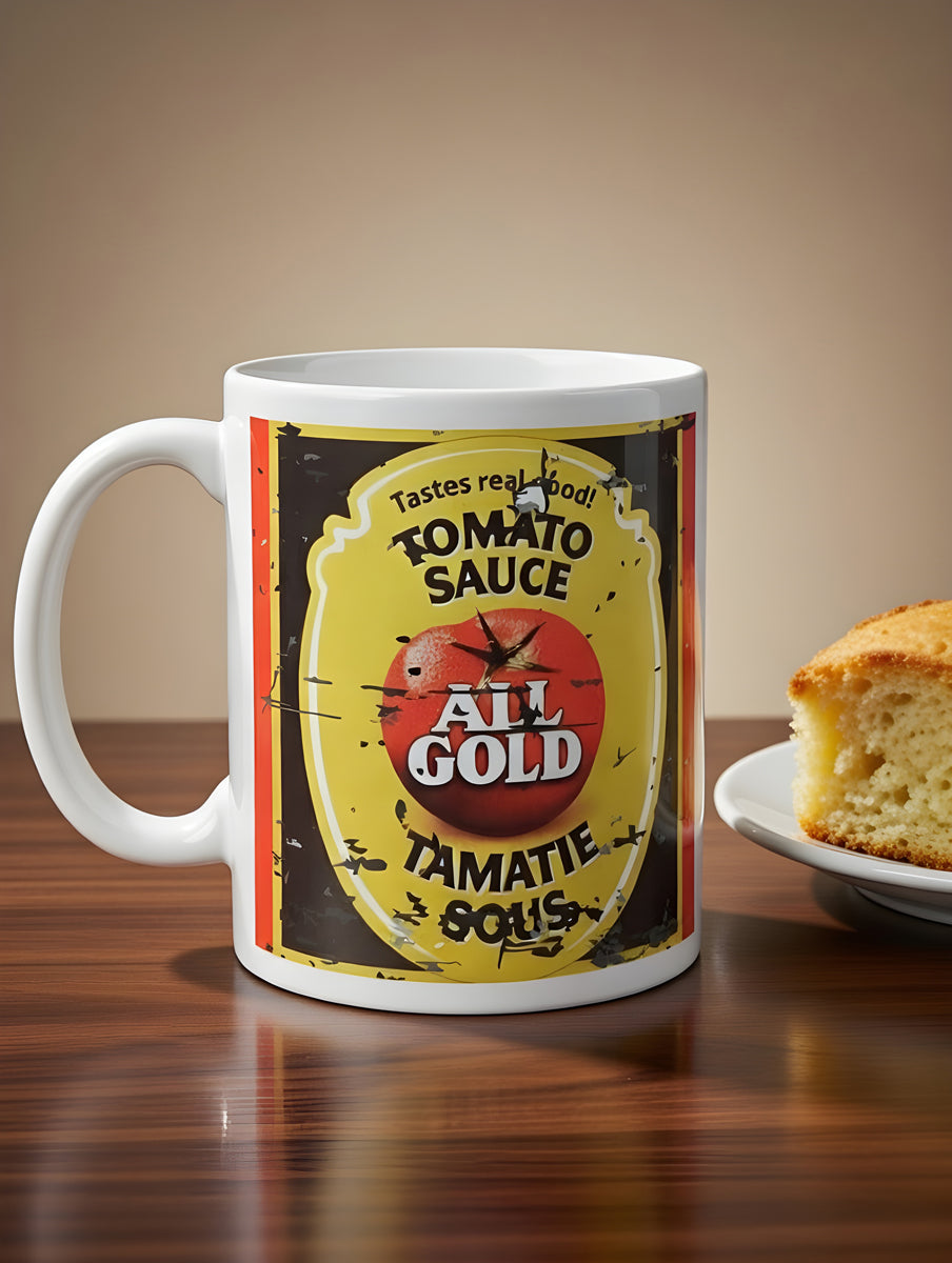 All Gold Tomato Sauce Coffee Mug – Fun South African Mug Gift