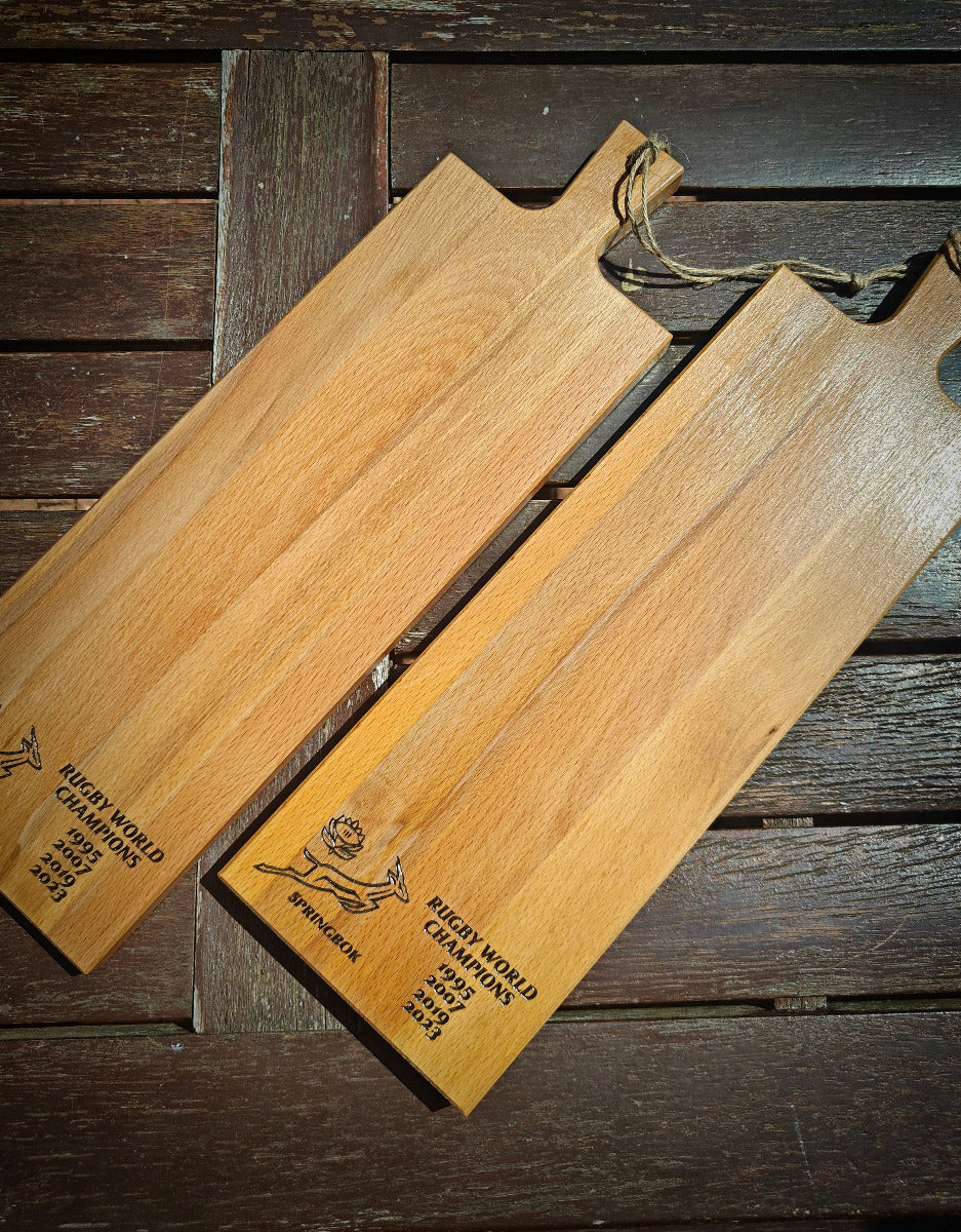 Snack Board - "Rugby World Champions" and Springbok Logo