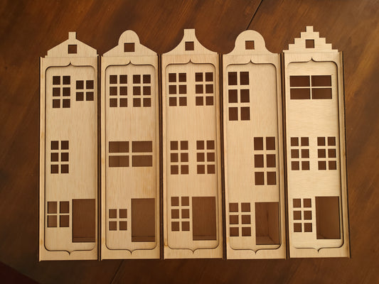 Dutch Facade Wooden Wine Box | Unique Real Estate Gift