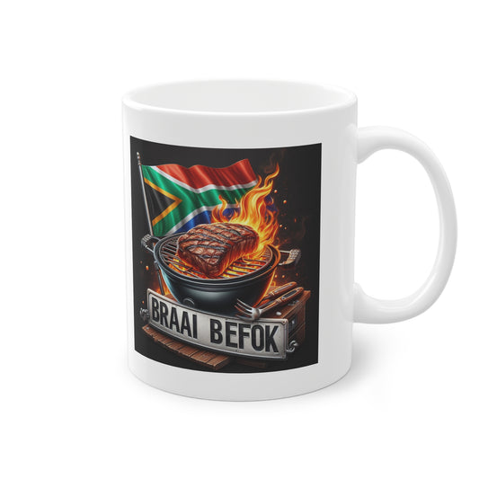 Braai Befok South Africa Standard Ceramic Numberplate Coffee Mug (330 ml)