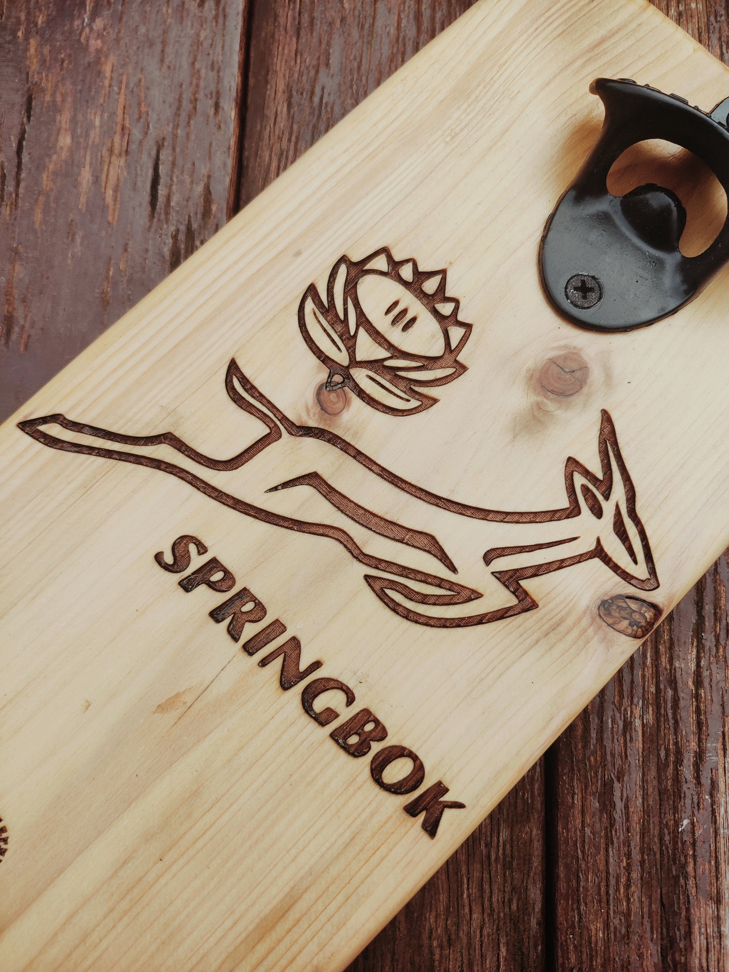 Wall-Mounted Magnetic Bottle Opener with Springbok Engraved Logo