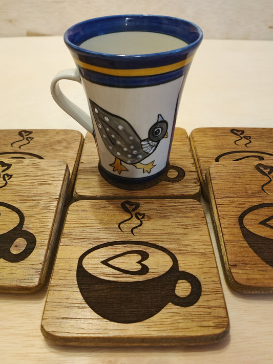 Laser engraved Coffee Coasters with hearts