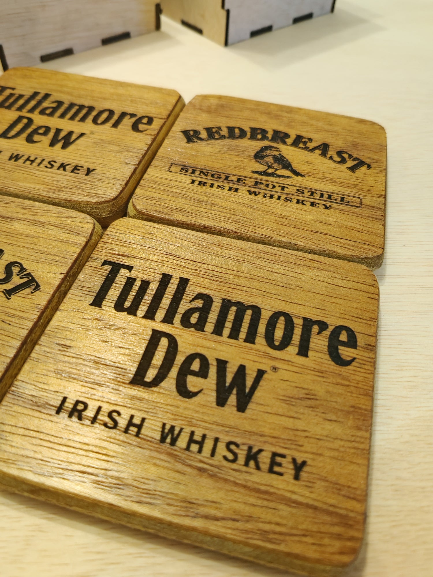 Irish Whiskey Wooden Coasters