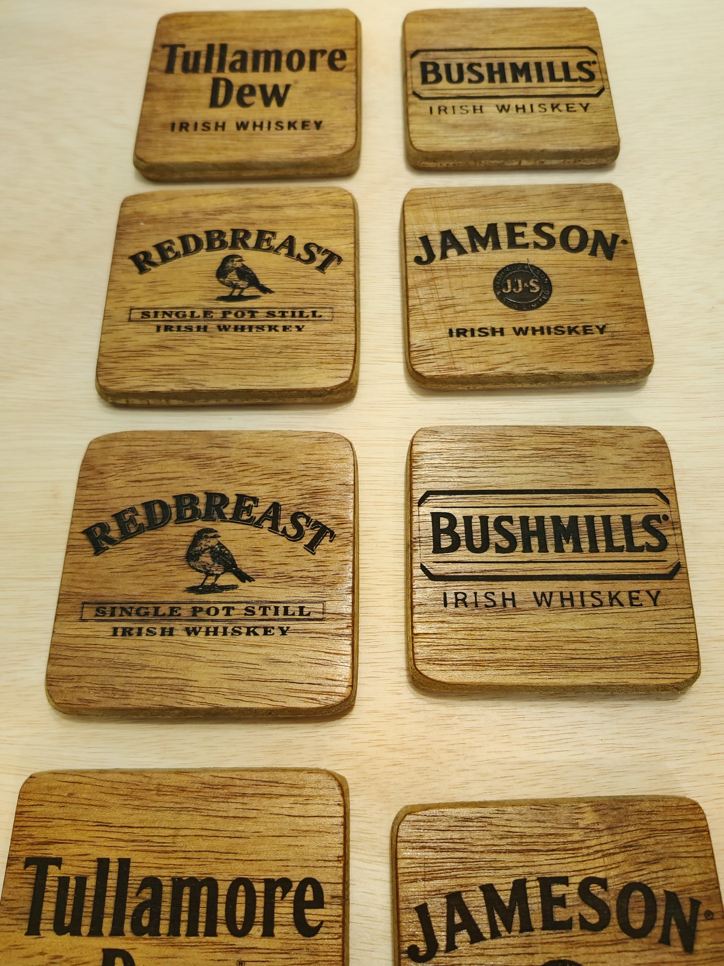 Irish Whiskey Wooden Coasters