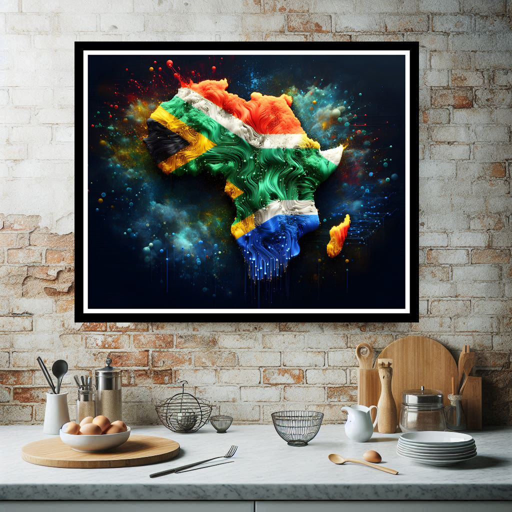 Download - Colorful African continent with an Abstract South African Flag