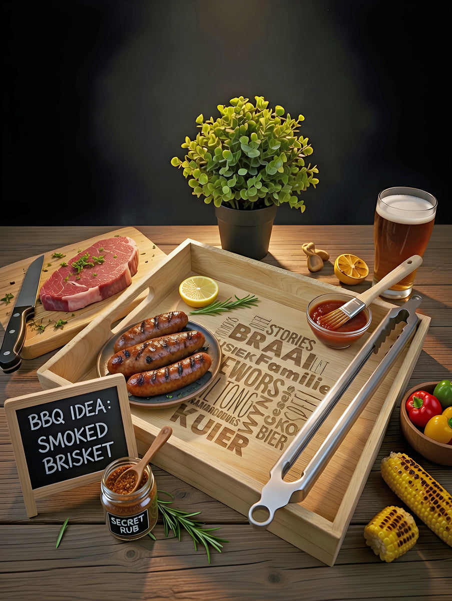 BRAAI Serving Tray - Classic with "Afrikaans" words