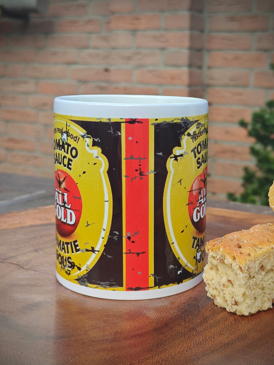 all gold tomato sauce mug