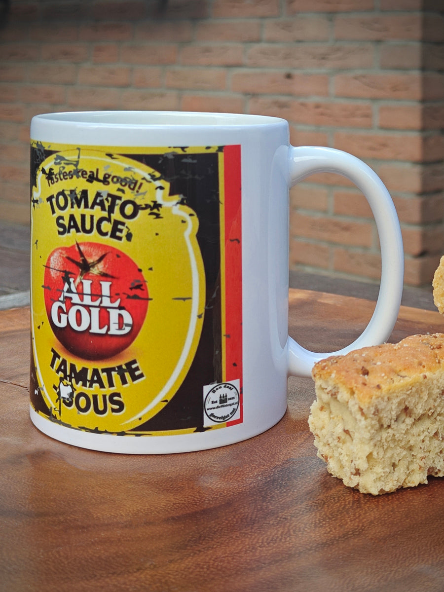 all gold tomato sauce mug