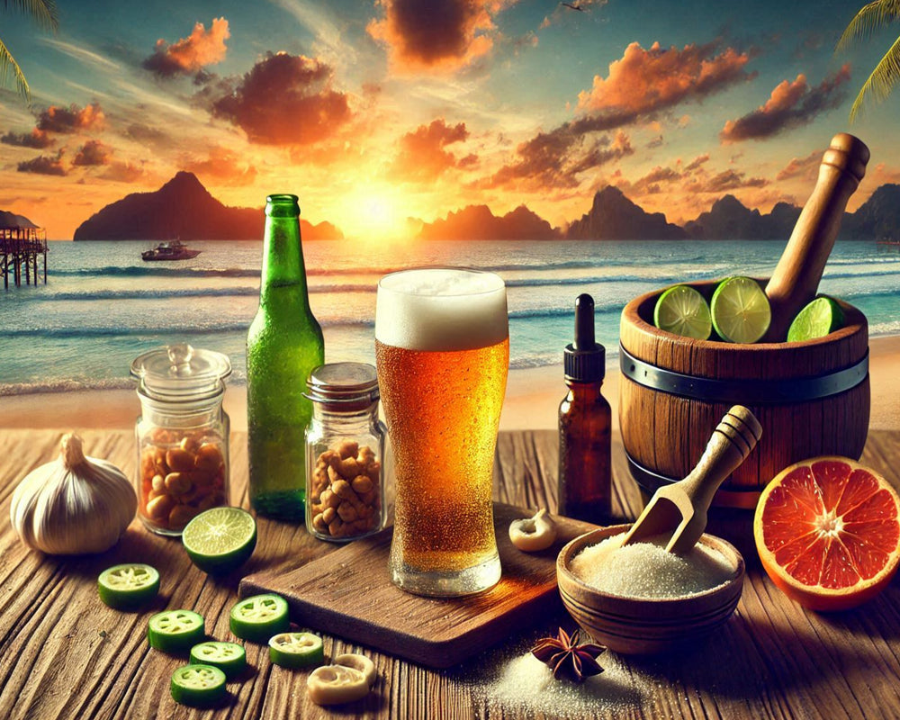 Download Ice cold Beer on a warm summers day at the Beach with Mountains in the Background