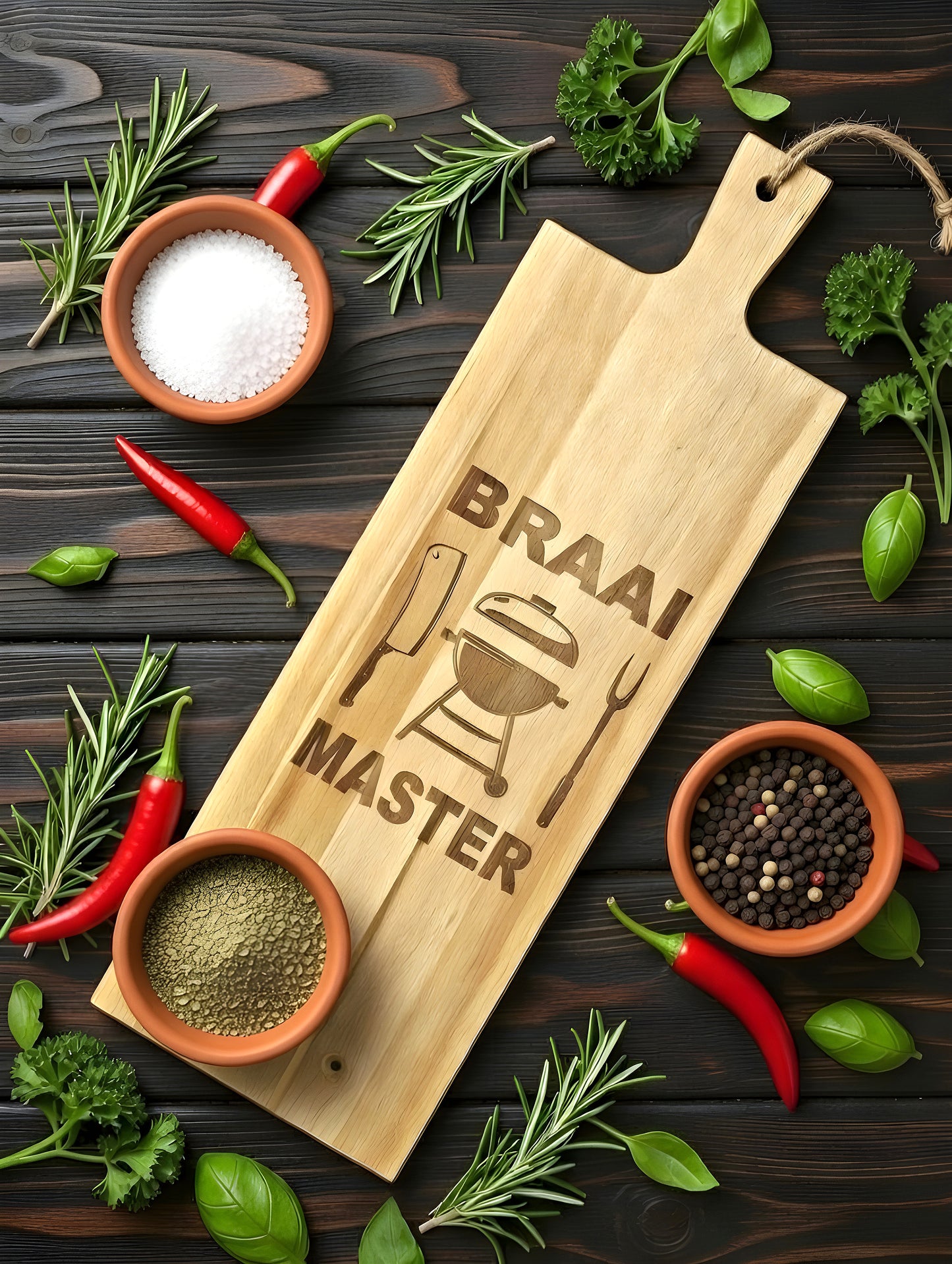 Braai Master Wooden Snack Board – Ideal South African Braai Gift