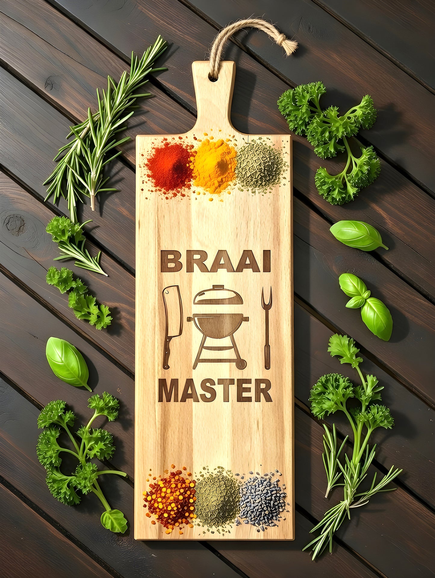 Braai Master Wooden Snack Board – Ideal South African Braai Gift