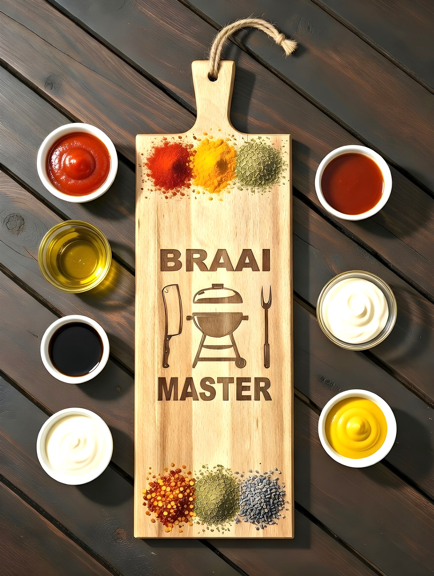 Braai Master Wooden Snack Board – Ideal South African Braai Gift