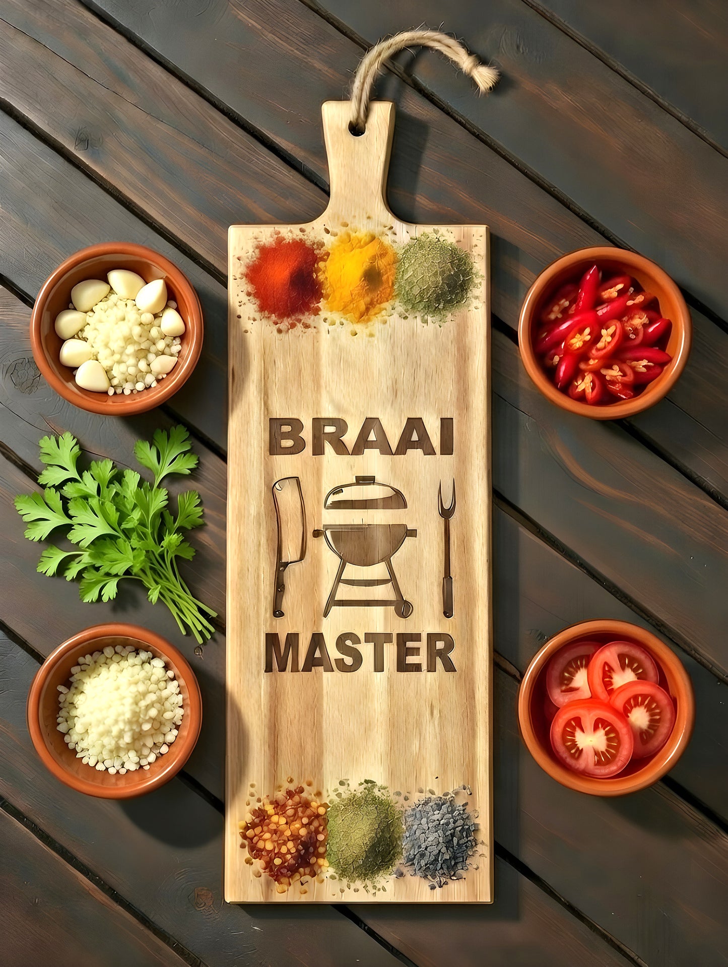Braai Master Wooden Snack Board – Ideal South African Braai Gift