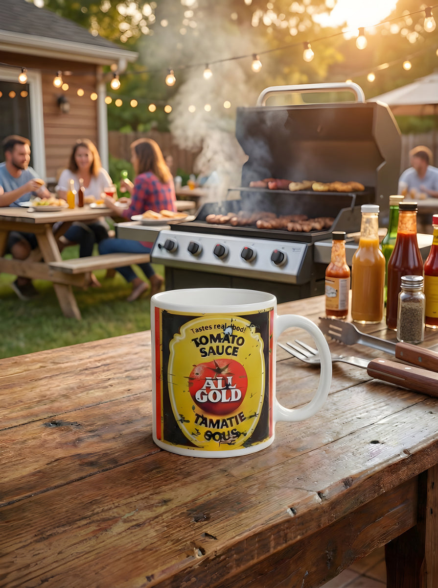 All Gold Tomato Sauce Coffee Mug – Fun South African Mug Gift