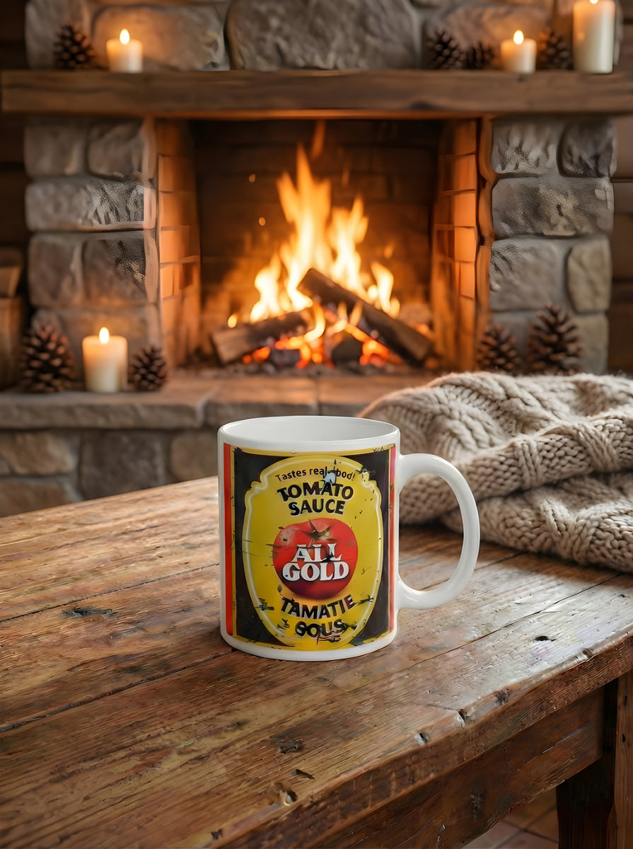 All Gold Tomato Sauce Coffee Mug – Fun South African Mug Gift