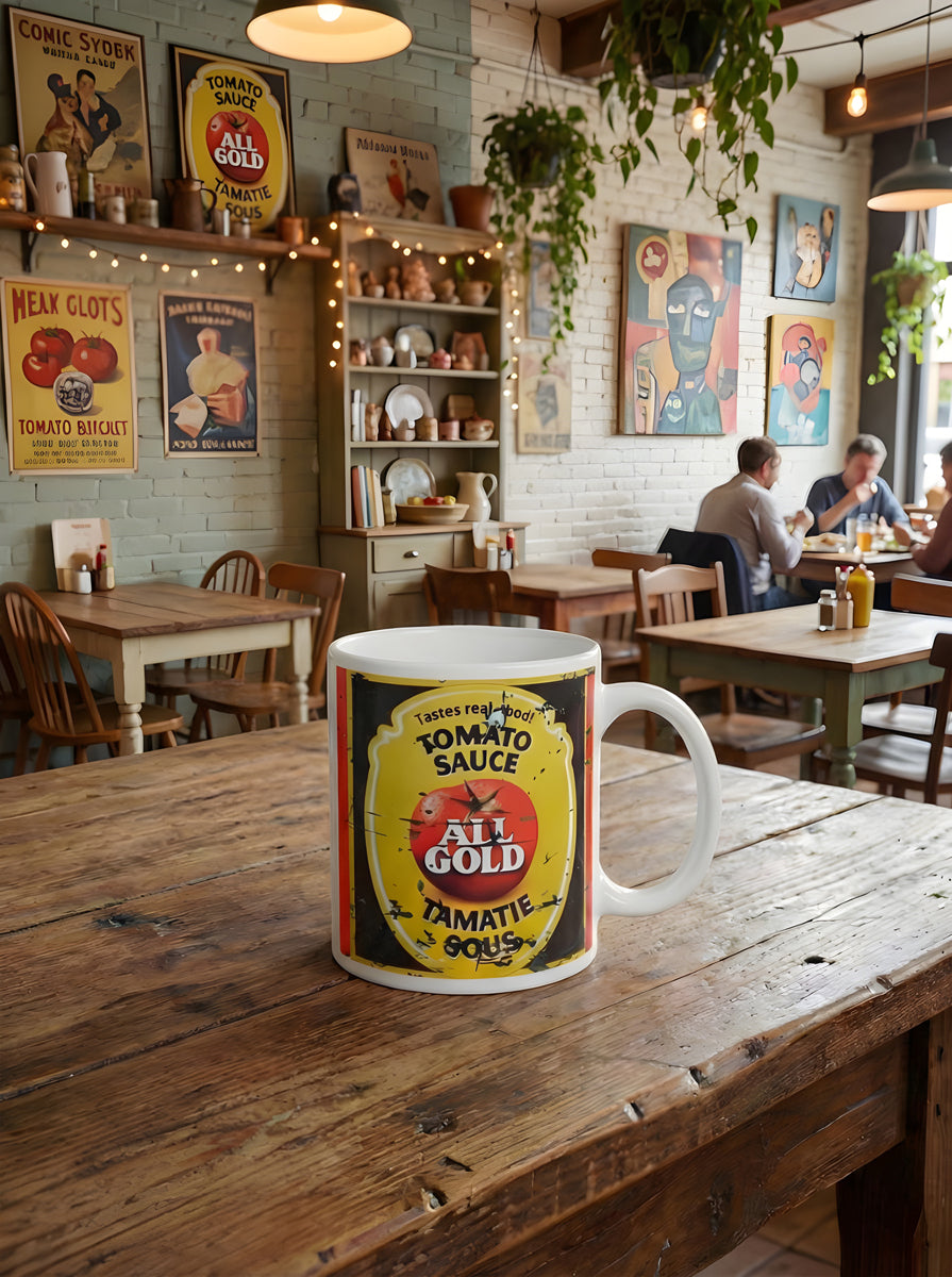 All Gold Tomato Sauce Coffee Mug – Fun South African Mug Gift