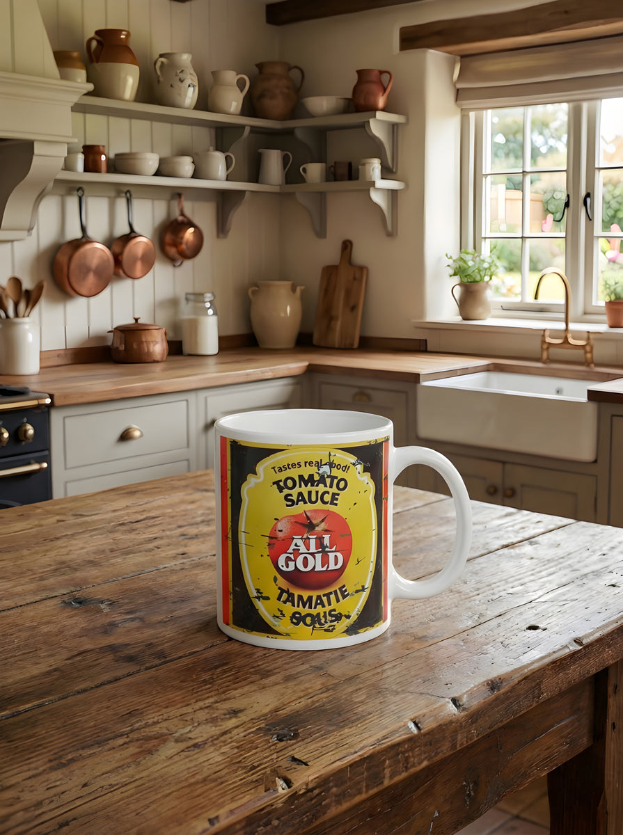 All Gold Tomato Sauce Coffee Mug – Fun South African Mug Gift