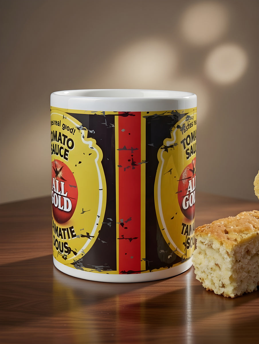 All Gold Tomato Sauce Coffee Mug – Fun South African Mug Gift