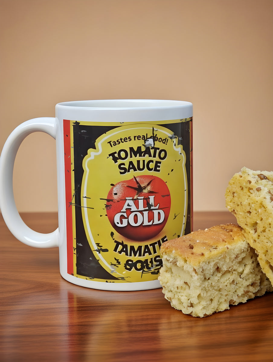 All Gold Tomato Sauce Coffee Mug – Fun South African Mug Gift