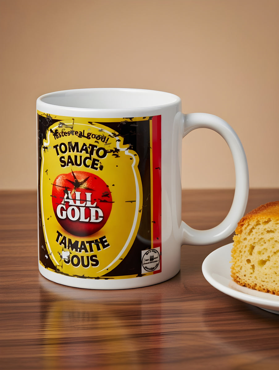 All Gold Tomato Sauce Coffee Mug – Fun South African Mug Gift