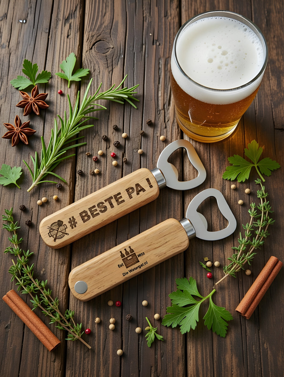 Classic Magnetic "Beste Pa" Bottle Opener – Afrikaans Gift for Dad