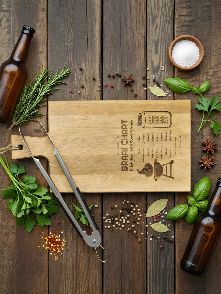 Braai Chart Snack Board – Fun Wooden Gift for Braai Lovers