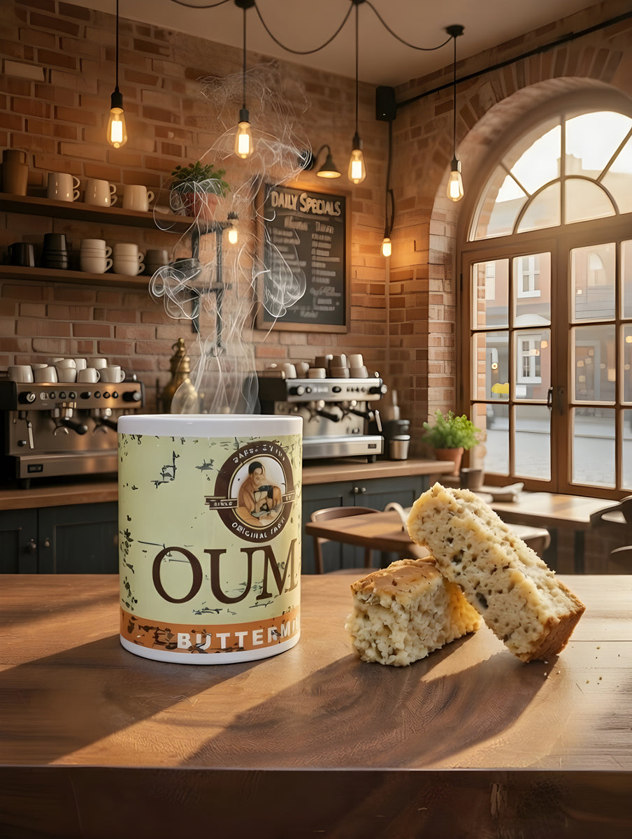 Ouma Rusk Coffee Mug – Fun South African Mug for Rusk Lovers